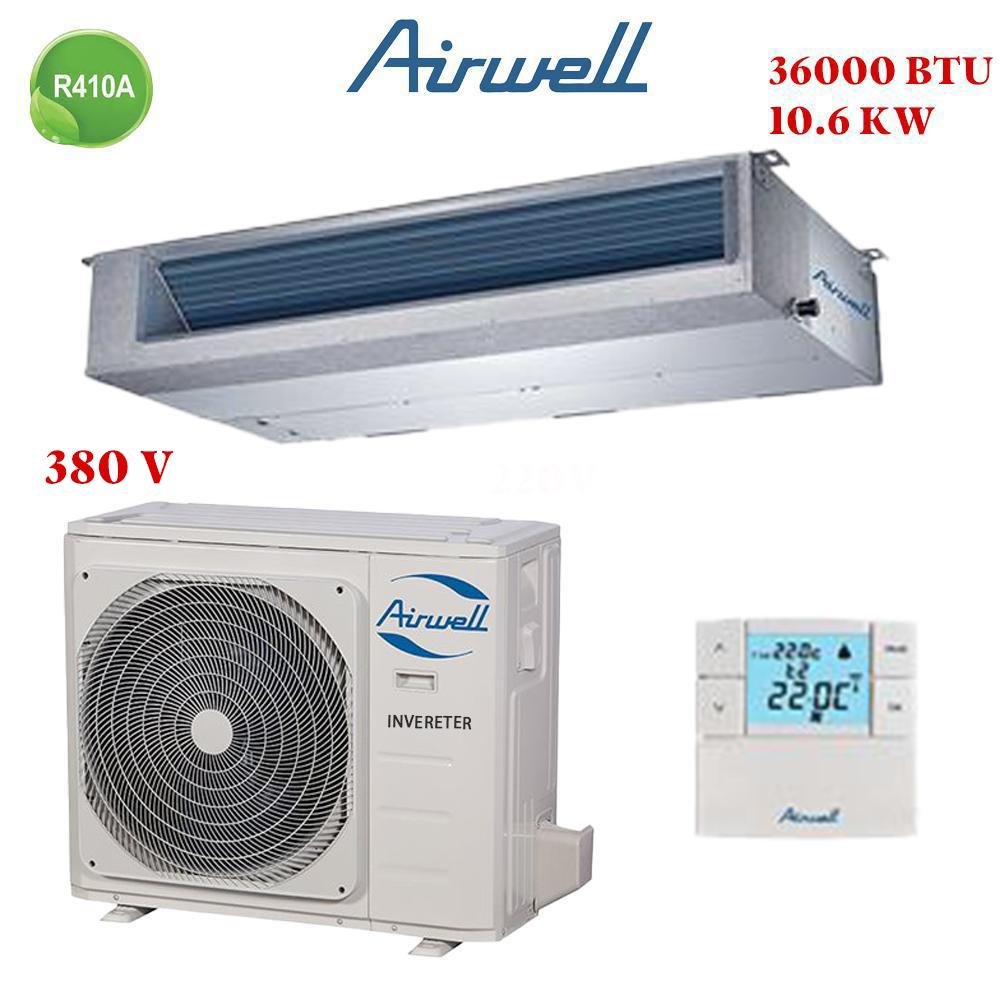 Climatiseur gainable Airwell 36000 btu inverter 10 kw 380v