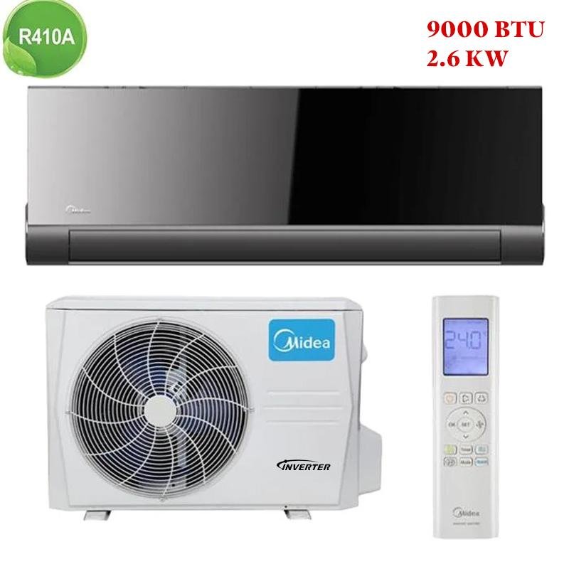 Climatiseur Midea 9000 Btu Inverter Black Mirror