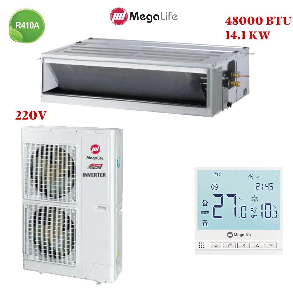 climatiseur gainable Mégalife 48000 btu inverter 14.1 Kw