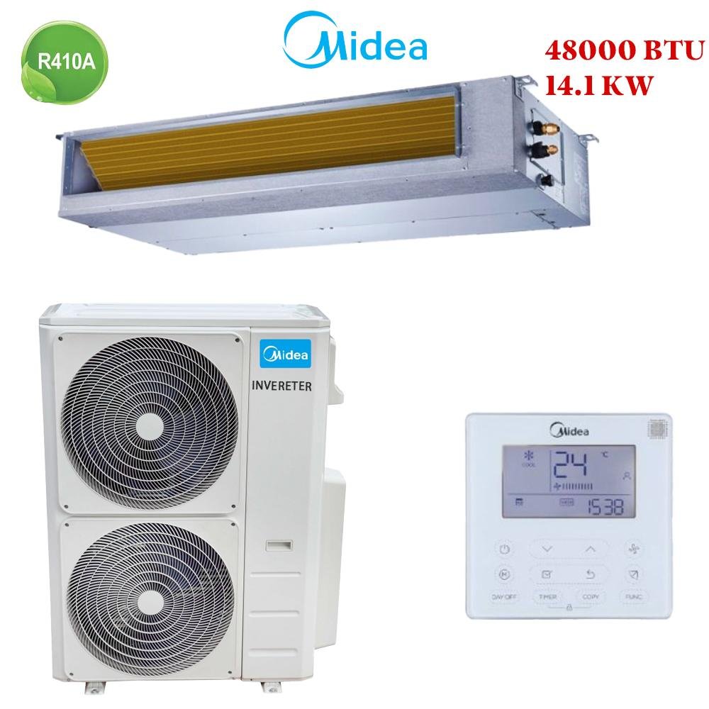 Le climatiseur gainable Midea 48000 BTU 14 kW est la solution idéale pour des espaces allant jusqu’à 120 m². Grâce à la technologie Inverter et au gaz R32, il combine efficacité énergétique et performance. Ce modèle est disponible avec une garantie de 2 ans et un service d’installation en option dans des villes comme Casablanca, Marrakech, Rabat et Tanger.