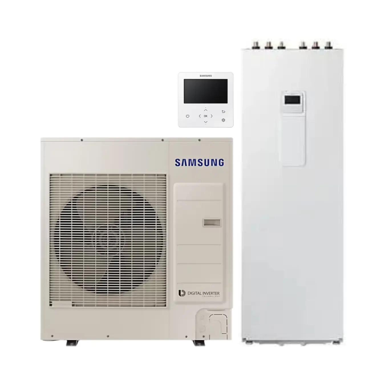 Pompe à chaleur air-eau Samsung Monobloc EHS 5 kW avec Kit Hydro 200 L – Idéal pour chauffage et eau chaude sanitaire au Maroc.