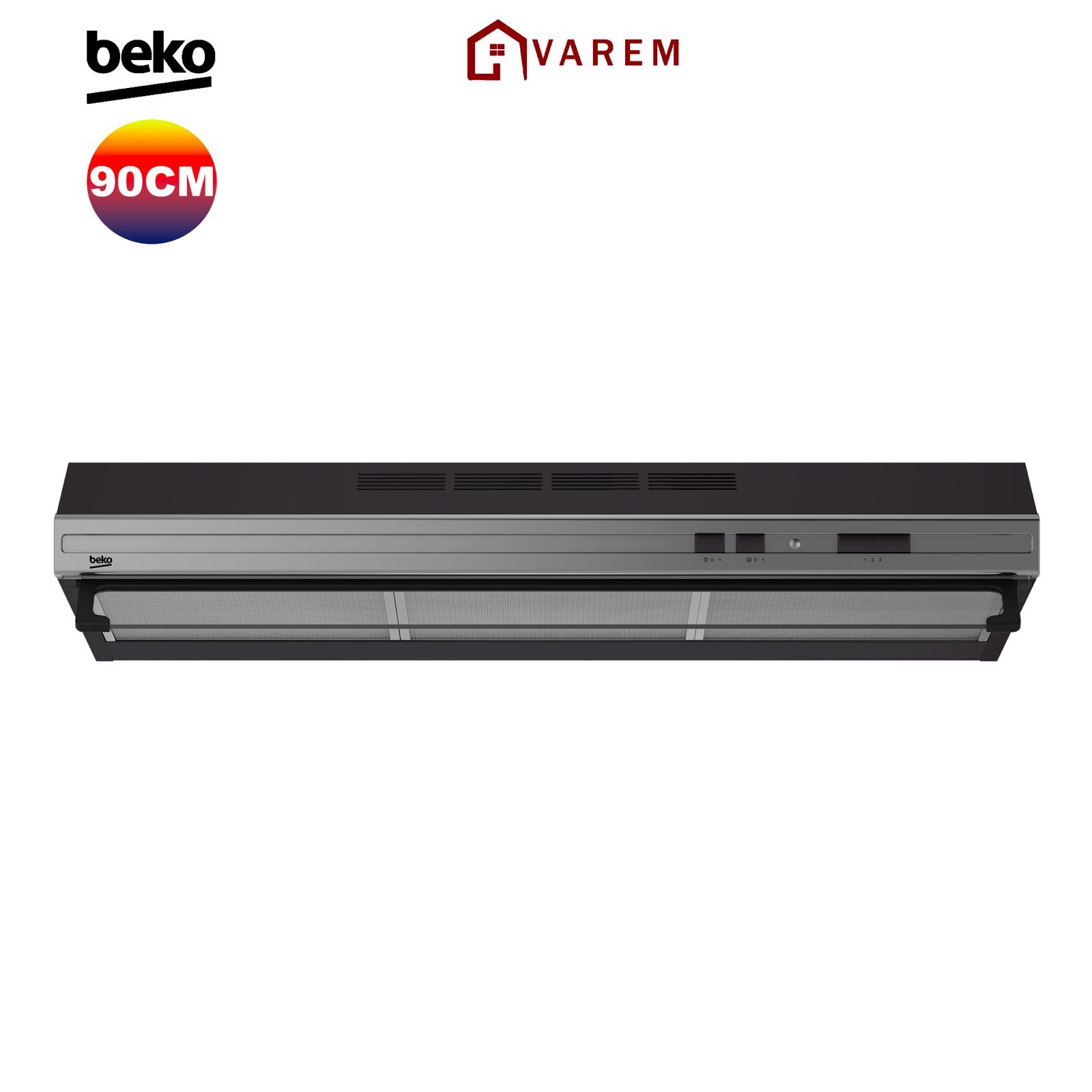 Hotte BEKO CFB9433XF inox 90 cm aspirante et performante.