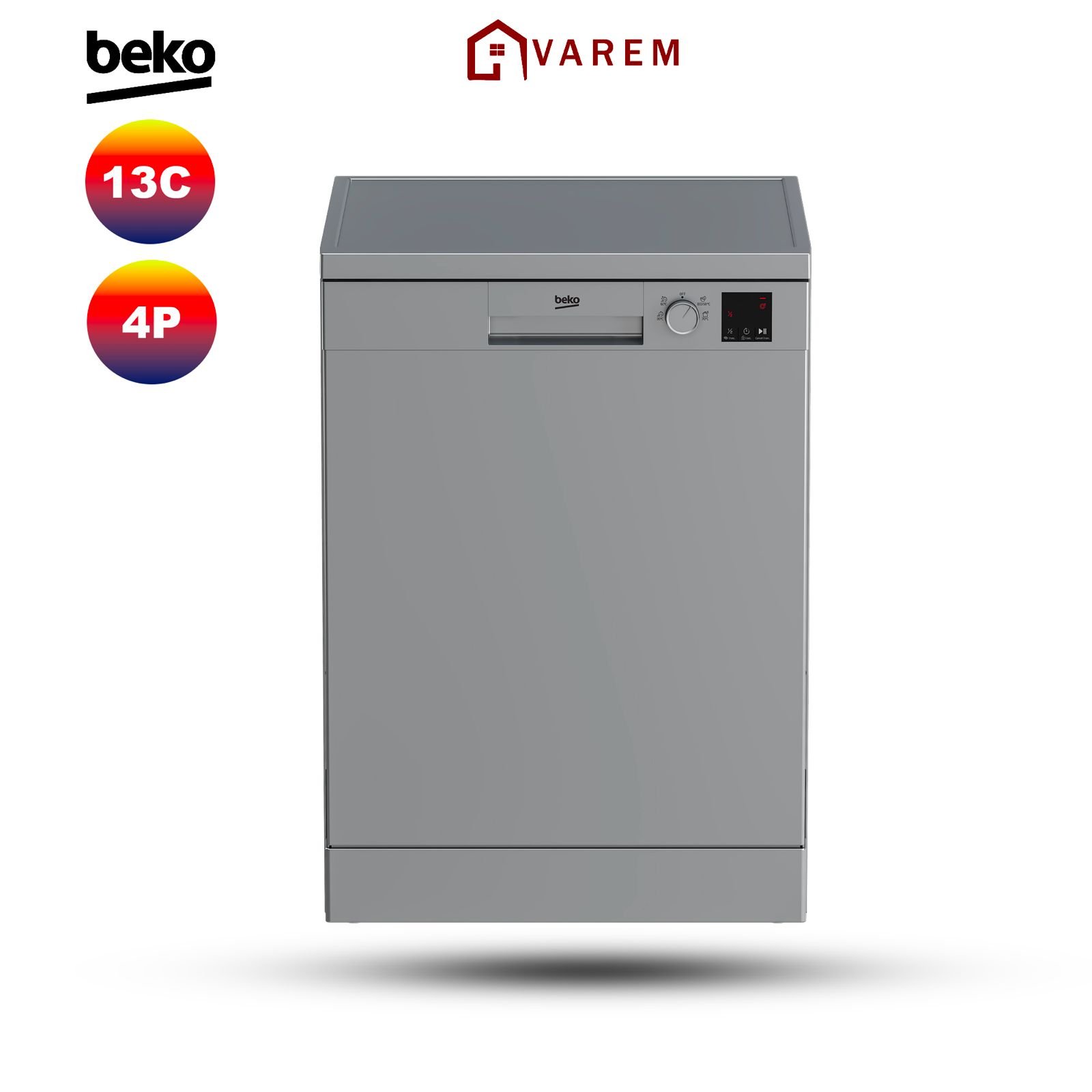 Lave-vaisselle BEKO 13 couverts silver avec installation gratuite et design moderne pour une cuisine élégante.