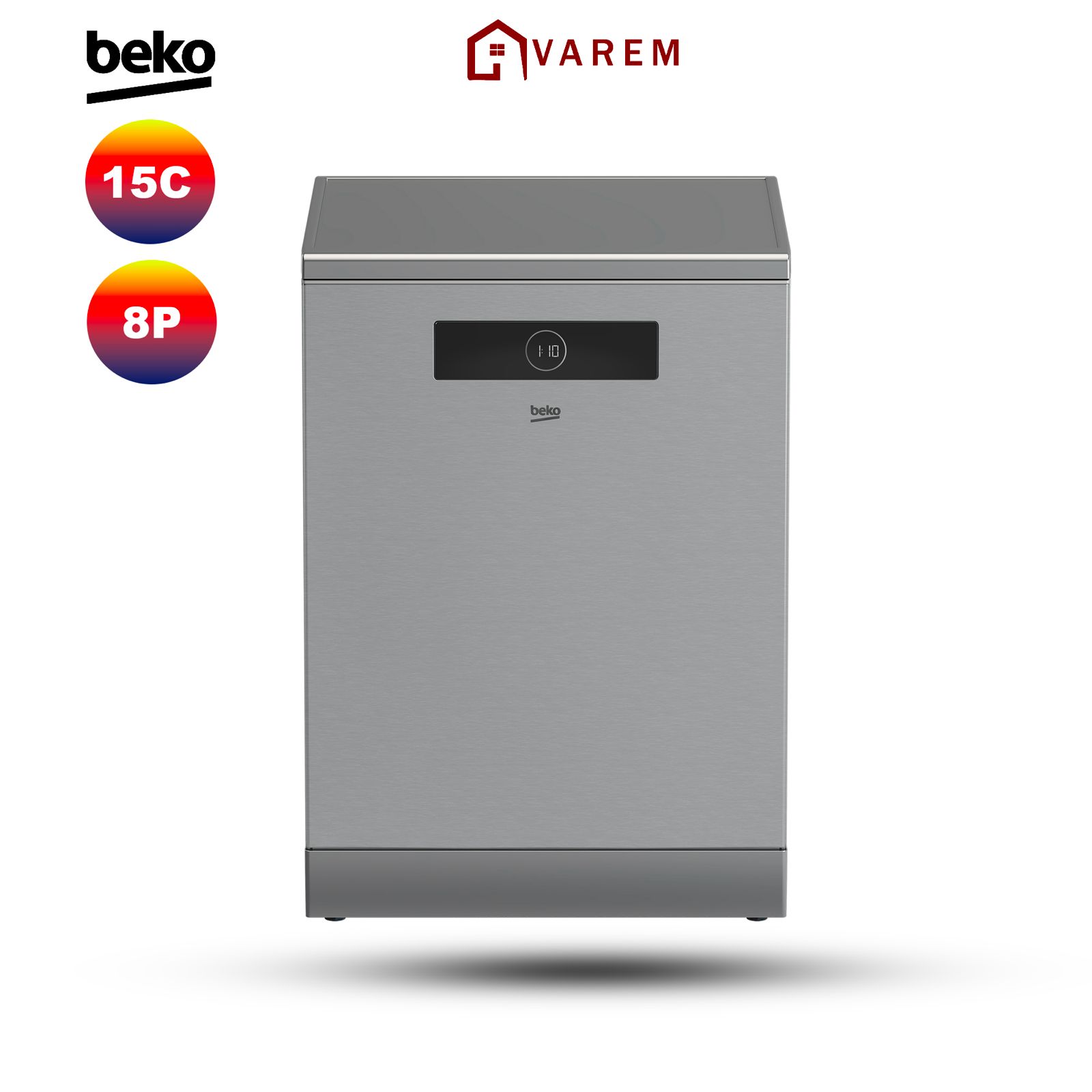 Lave-vaisselle BEKO 15 Couverts 8 Programmes Silver BDFN38640XC, livraison et installation gratuites au Maroc, grande capacité et design élégant, garantie 2 ans.