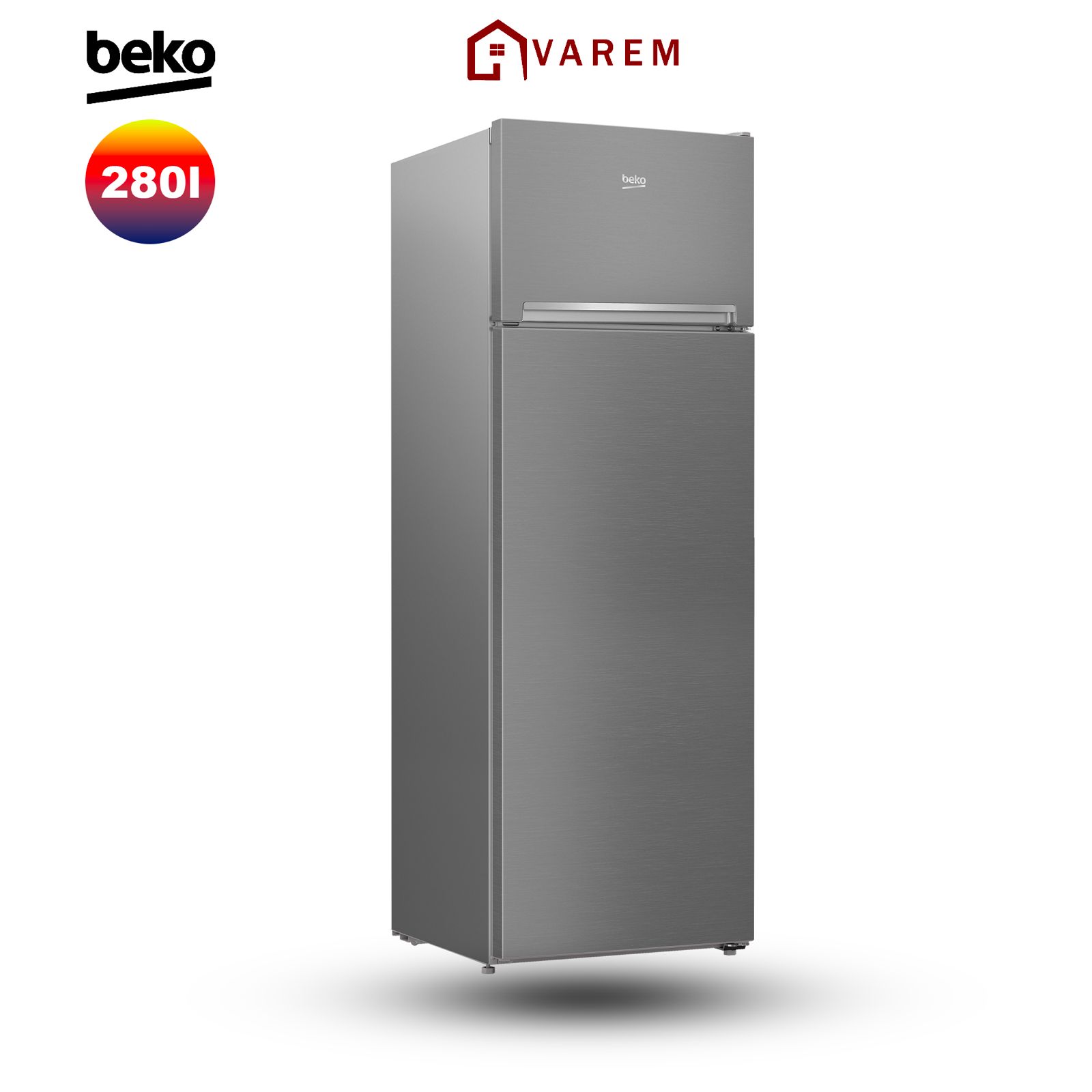 Réfrigérateur Beko 280L 2 portes Silver - RDSA35SX avec grande capacité et design moderne, idéal pour les foyers au Maroc.