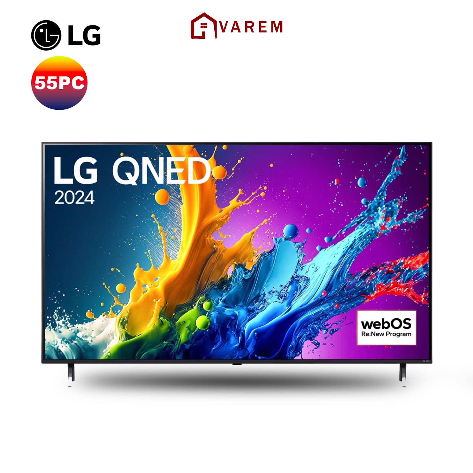 Smart TV LG QNED AI QNED80 4K 55 pouces - Technologie QNED, HDR, webOS24, télécommande magique, prix compétitif au Maroc.