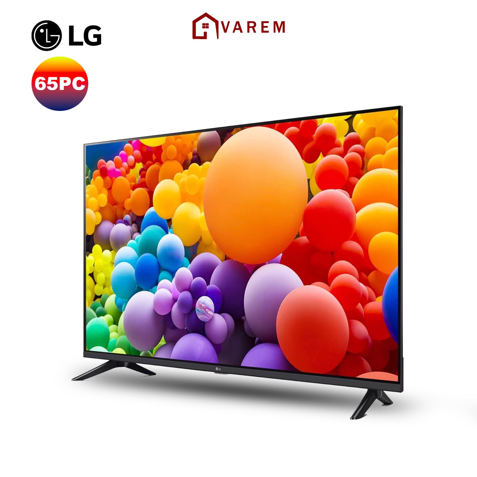 Smart TV LG UHD UT73 4K 65 pouces avec résolution HDR10 et télécommande AI, design moderne.