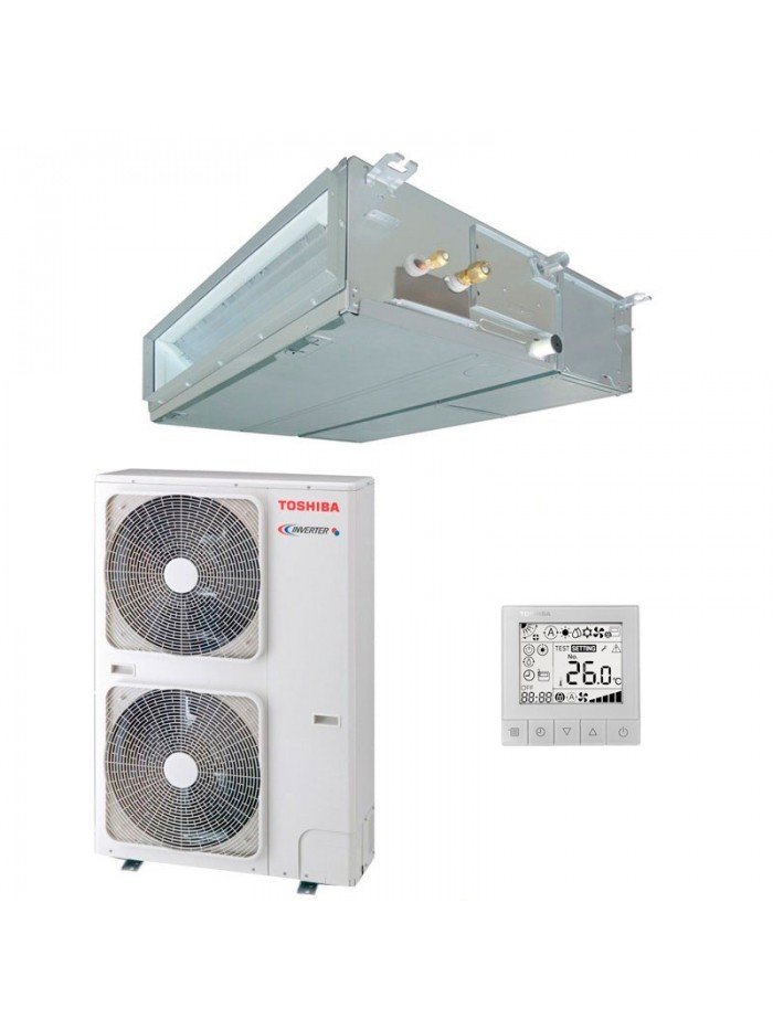 climatiseur Toshiba Gainable Inverter 42000 btu R32 Climatiseur Toshiba gainable Inverter 36000 BTU R32 10.5 kW pour grande surface jusqu’à 130 m² au Maroc