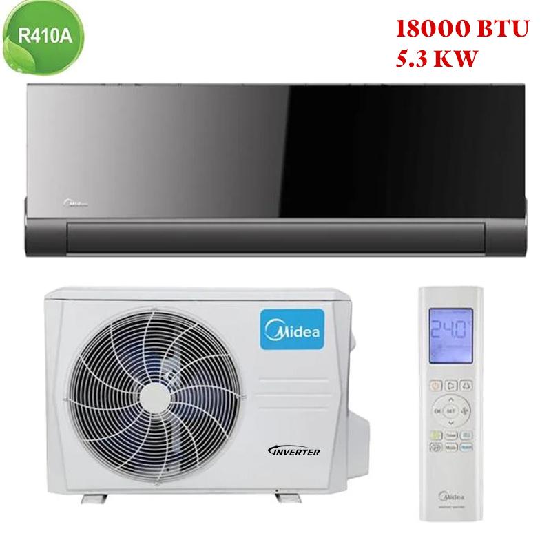 Optez pour un climatiseur noir élégant avec Midea Black Mirror disponible en plusieurs puissances.